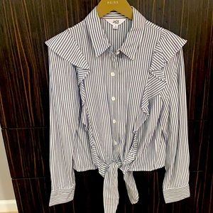 Jack by BB Dakota striped and ruffled tie top